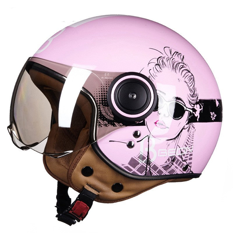 Demi casque de voiture de batterie léger semi-couvert rétro