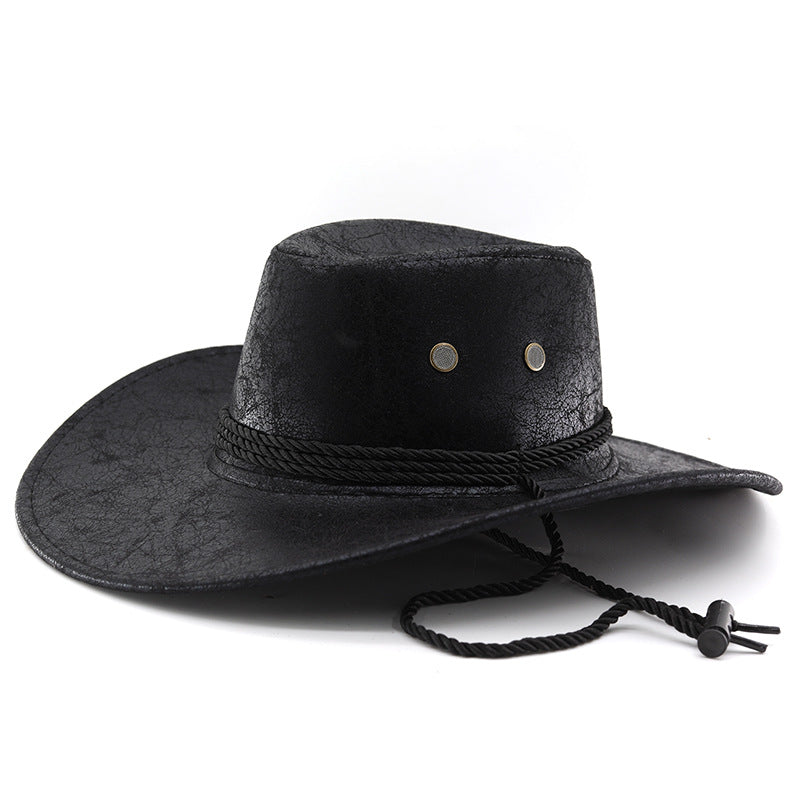 Western Cowboy Cracked Bullhead Retro Rider Hat pour hommes