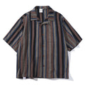 Chemise à manches courtes rayée style retro Amekaji