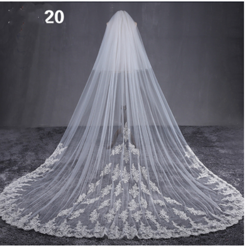 Robe de mariée Long Tail Luxury Super Fée Veil de mariage