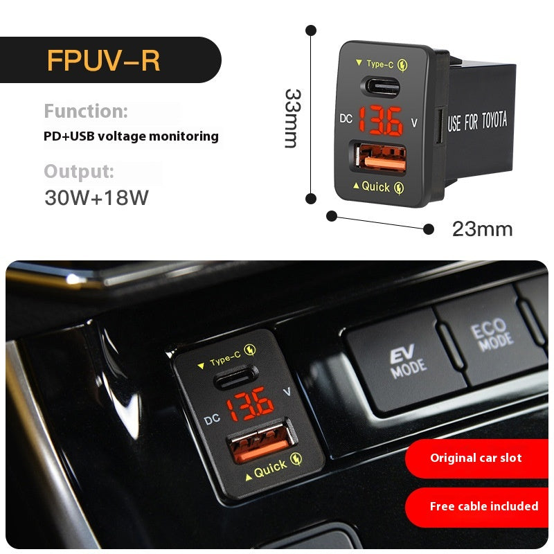 48W QC30 Fast Charge Car Modification Mobile Phone Charger