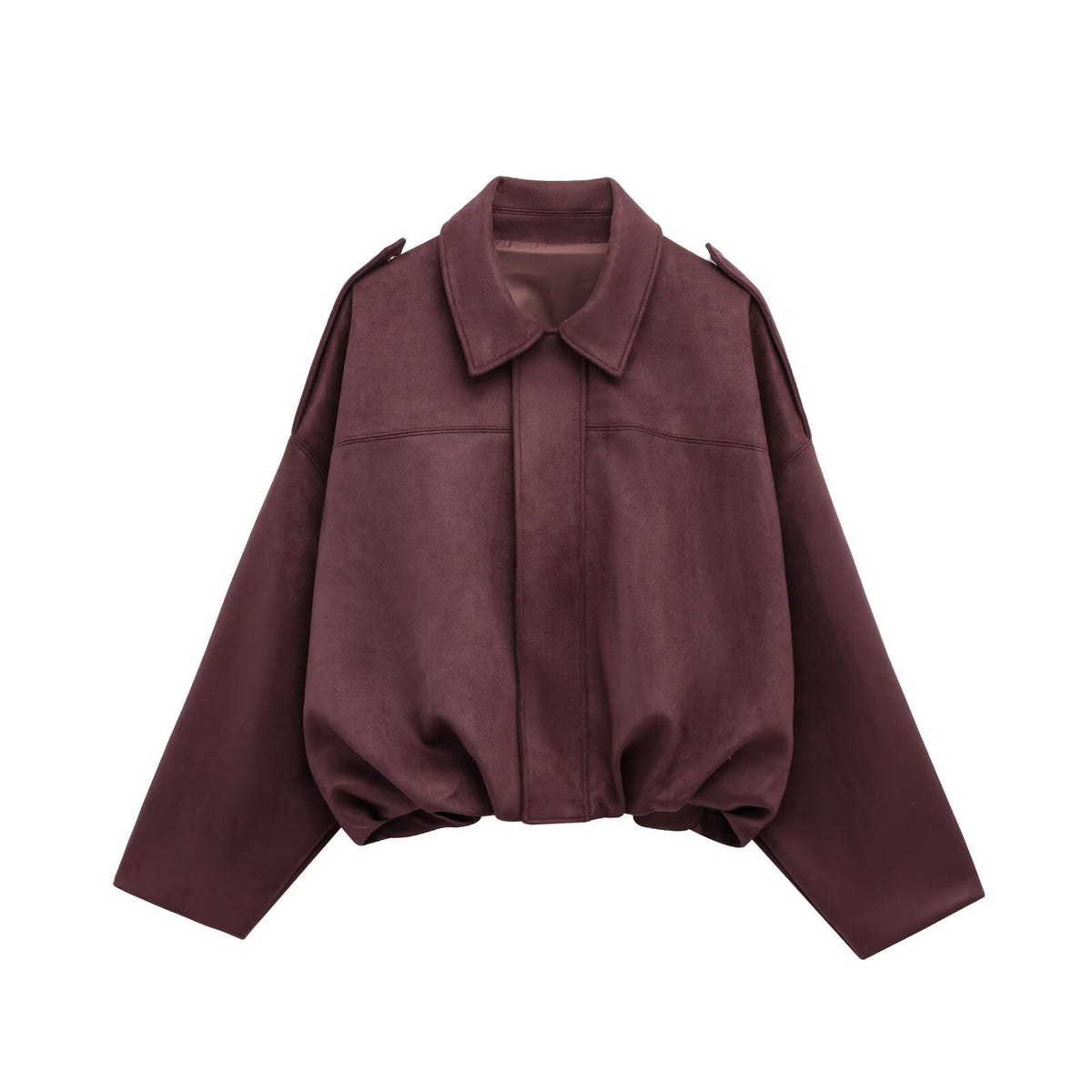 Autumn And Hiver Veste de Bomber Européen et américain Bat Manche Zipper Loose Suede Textur
