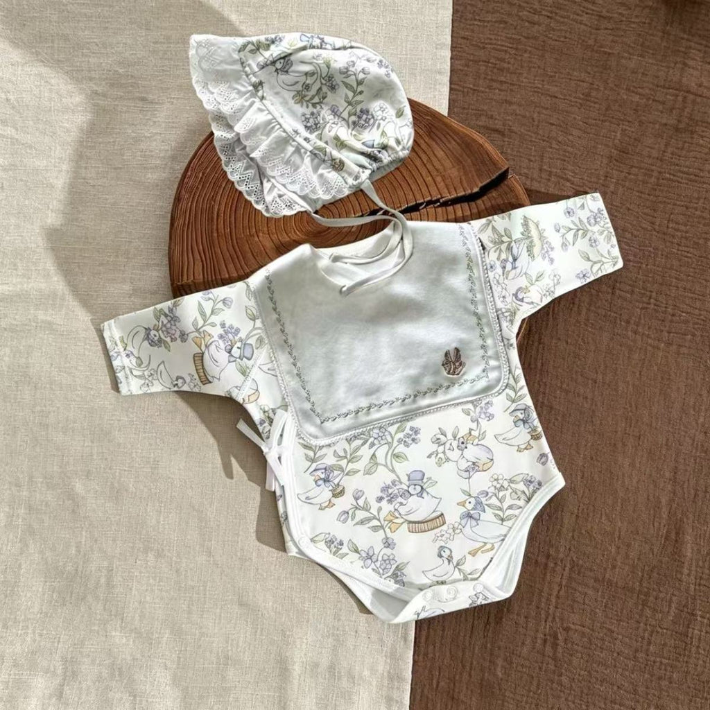 Romper à manches longues en coton pur quatre saisons pour bébés Et