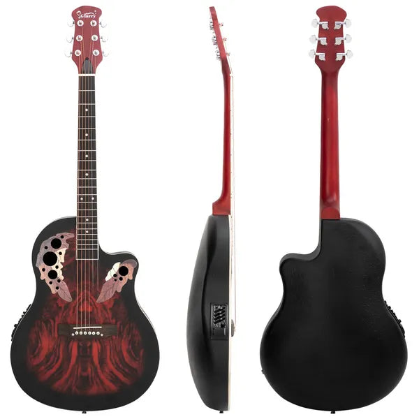 Ne vendez pas sur Amazon - 41 pouces Cutaway Full-Size Acoustic-Electric Guitar Rame Voice Hole