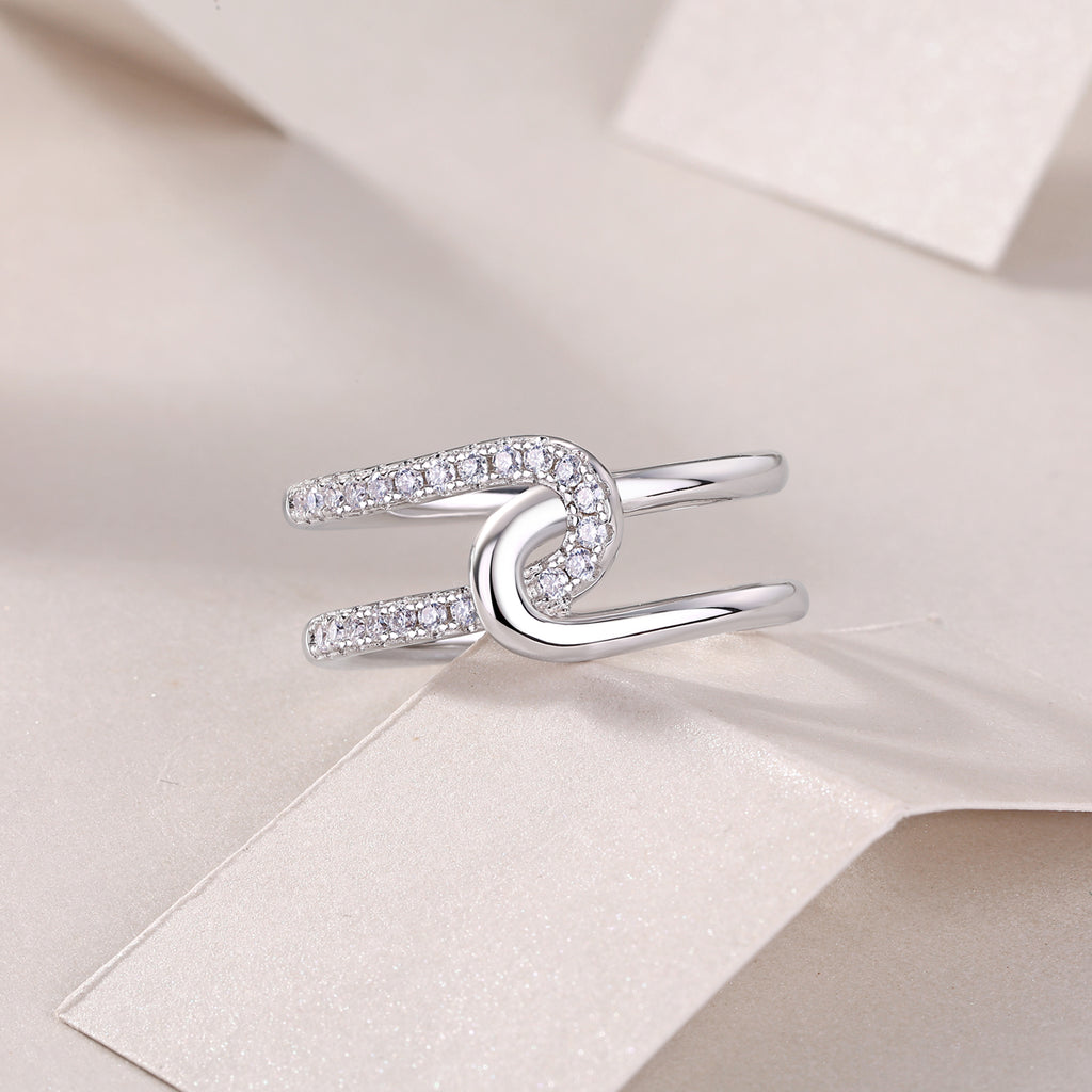 S925 Argent 3.7g Anneau de Moissanite plaqué platine