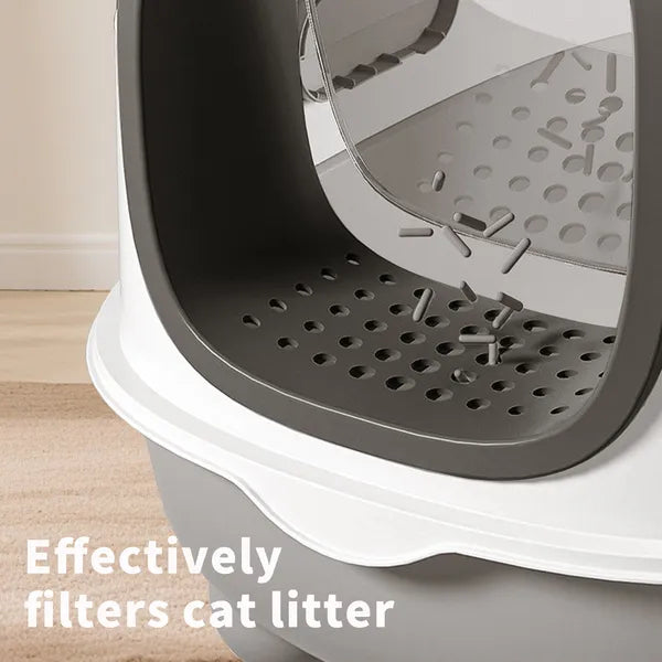 E Classic Grey Cat Litter Box - Simple and Practical