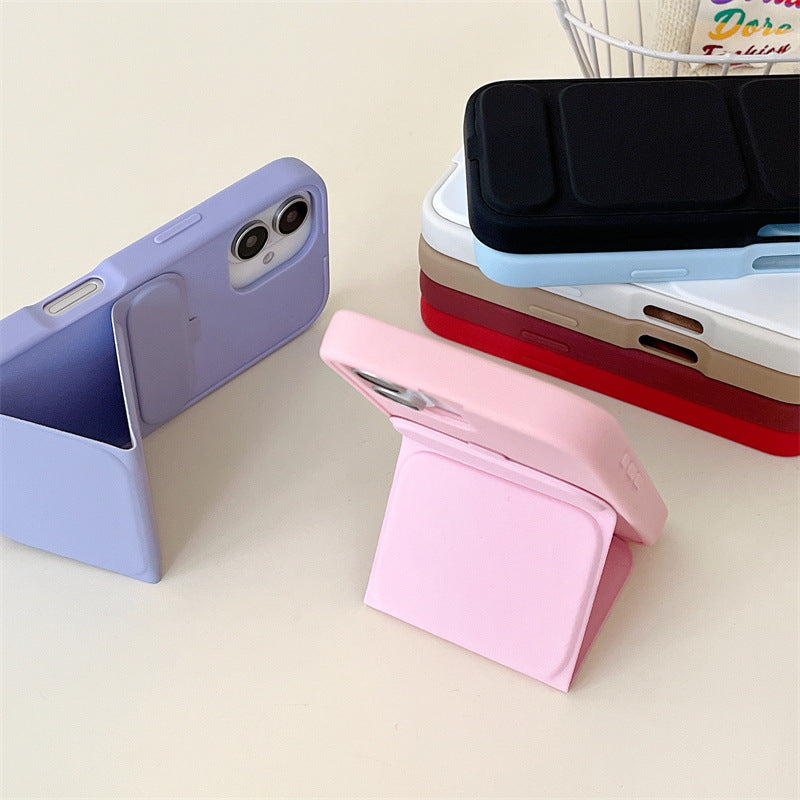 Solid Color Flip Cover Stand Anti-Drop Phone Case