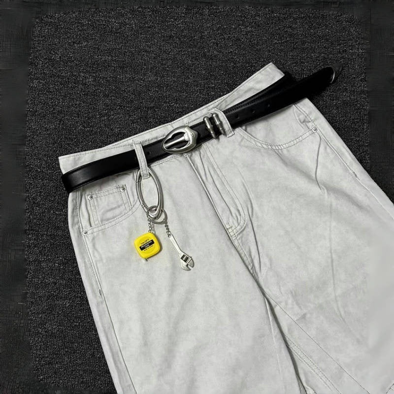 Boucle d'argent rétro Bullet avec ceinture de denim