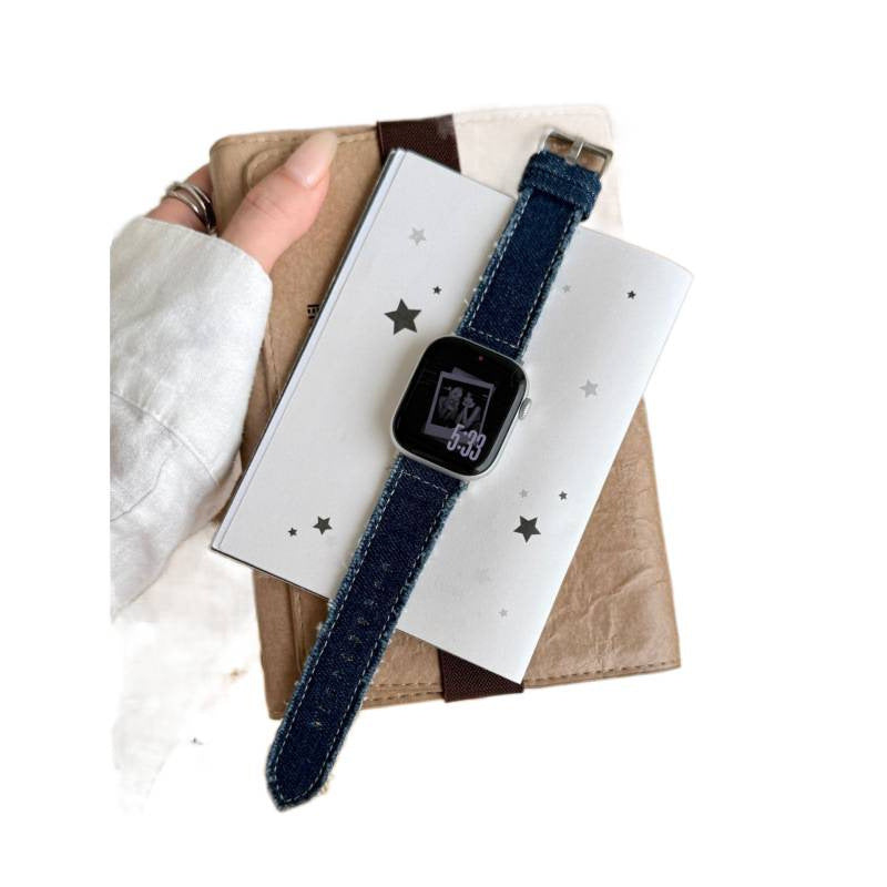 Bracelet de montre en cuir denim mode