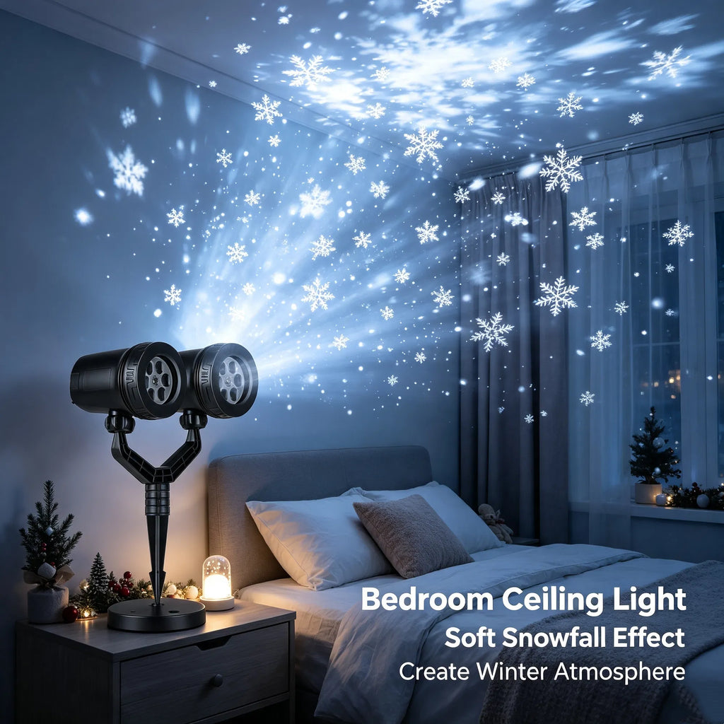 Projection extérieure des flocons de neige
