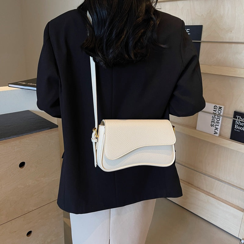 Sac transversal élégant à épaule unique de couleur solide rétro