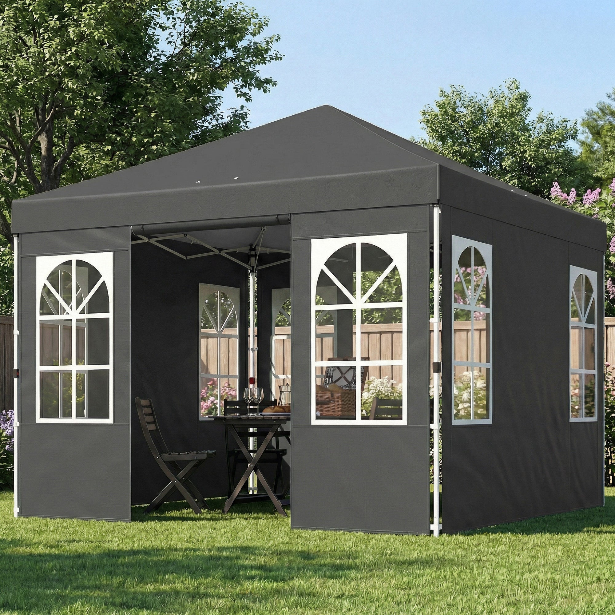 9,6 x 9,6 pieds Pop Up Canopy Tente avec parois latérales