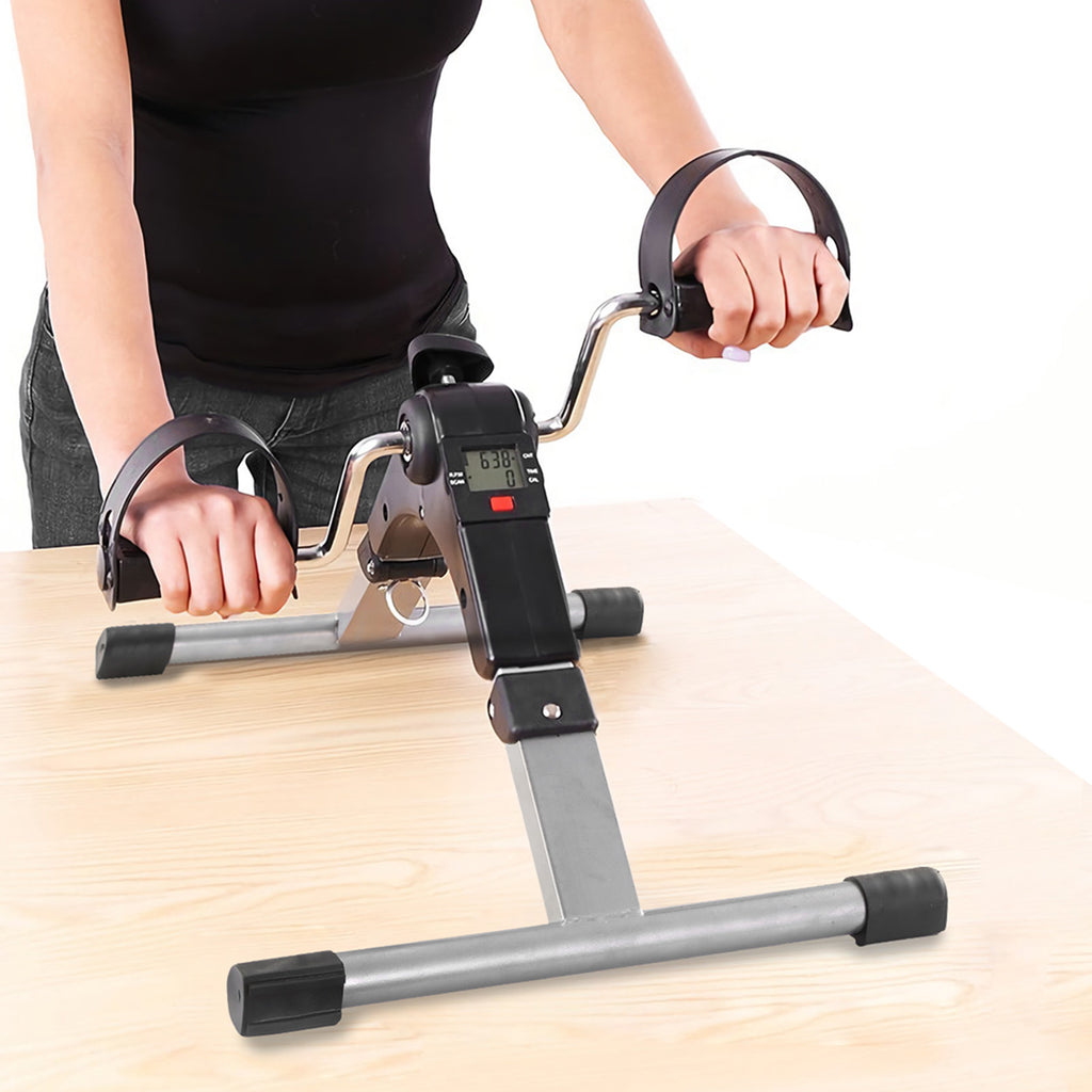 1Pc Foldable Exercise Bike Pedal Fitness Exercise Cycle Bicycle LCD Display Mini Pedal Exerciser