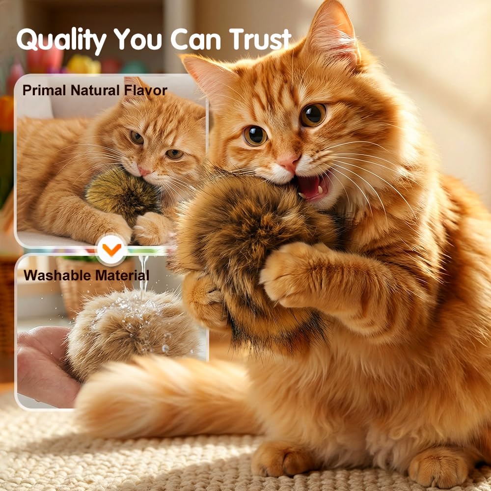 Fake rabbit fur ball cat toy