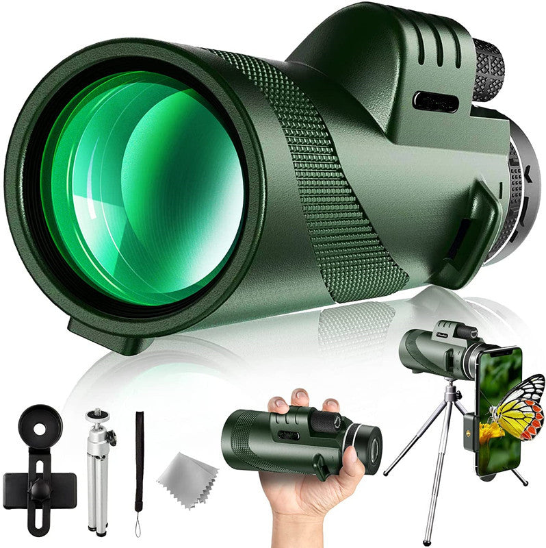 Caméra de téléphone portable 40x60 vert monoculaire HD