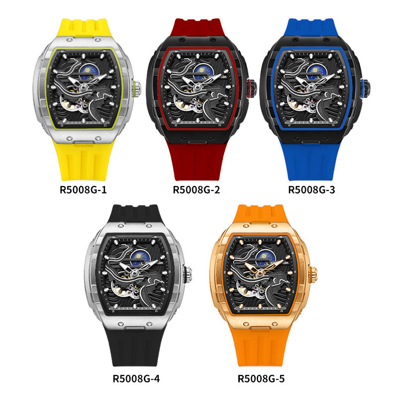 Montre automatique Hollow Homme Montre mécanique étanche lumineuse