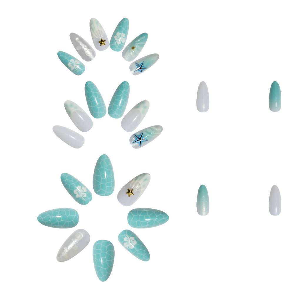 Dames amour-cœur fleur Water-drop Almond Nails