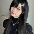 Clip de cheveux en cristal doux et Edgy Cross-flower