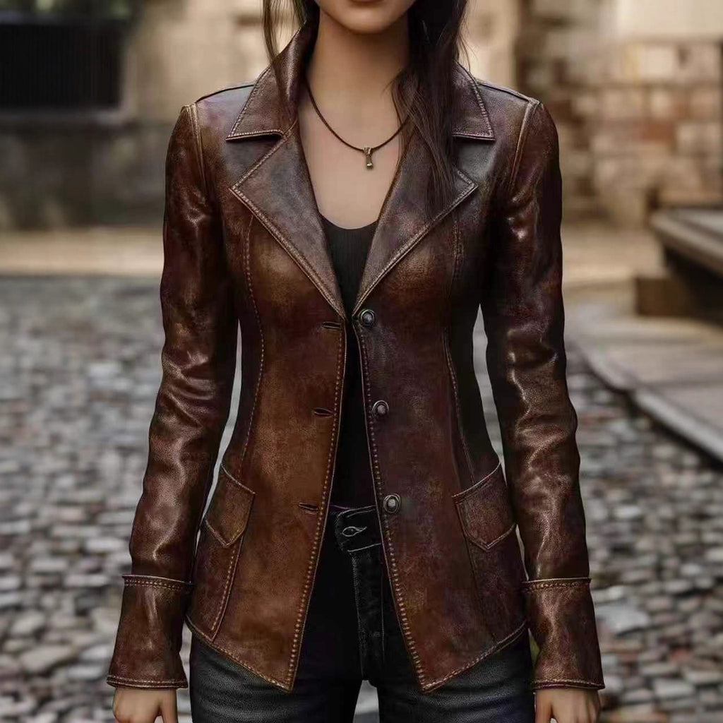 Chapeau de veste en cuir Retro Cool Biker Chic