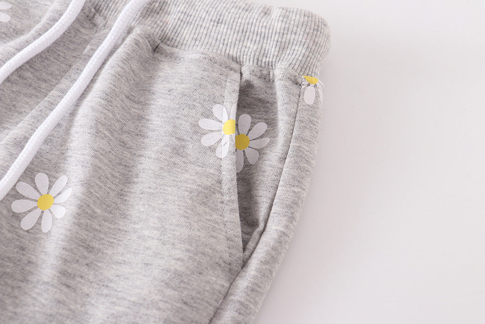 Filles' Light Gray Impression Petit Short Daisy