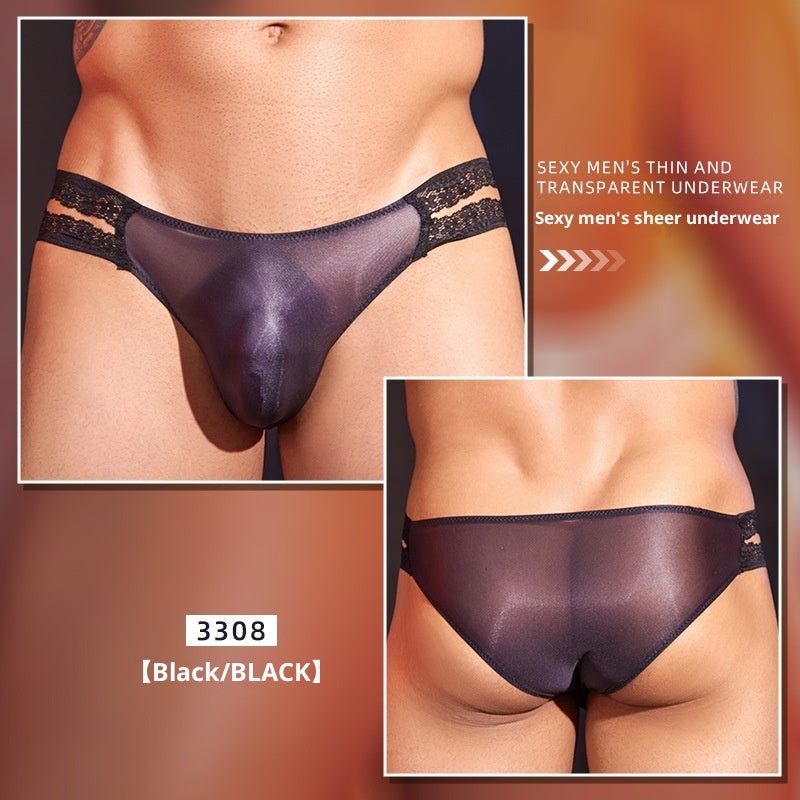 Sexy Dentelle Silky mince transparente Sexy Lingerie pour hommes