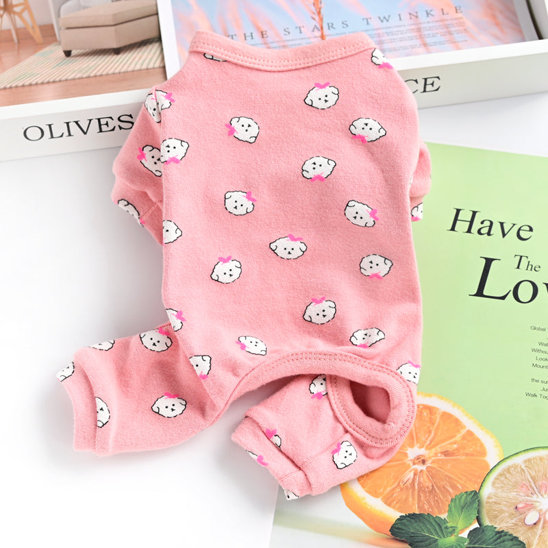 Coton mignon Pet pyjama chiot vêtements de chien printemps et automne