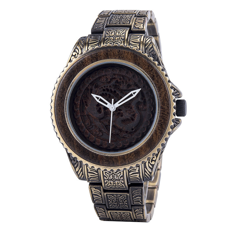 Décoration de quartz de montre en bois
