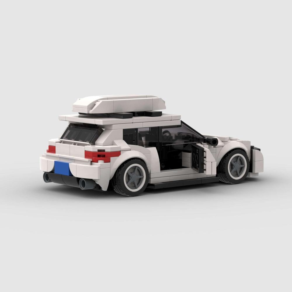340PCS City Car White Hatchback Building Blocks with Roof Box