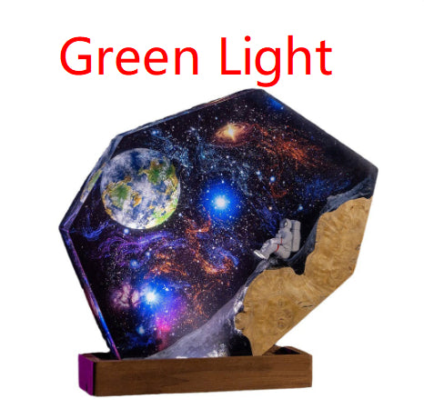 Interstellar Epoxy lampe espace Galaxy résine lumière de nuit en bois