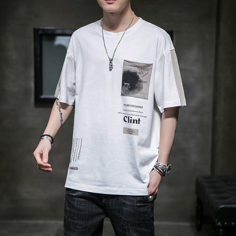 T-shirt en coton imprimé à col rond
