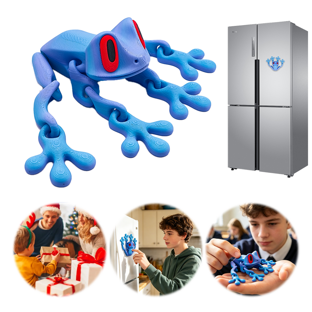 Grand aimant de réfrigérateur à grenouille imprimé 3D