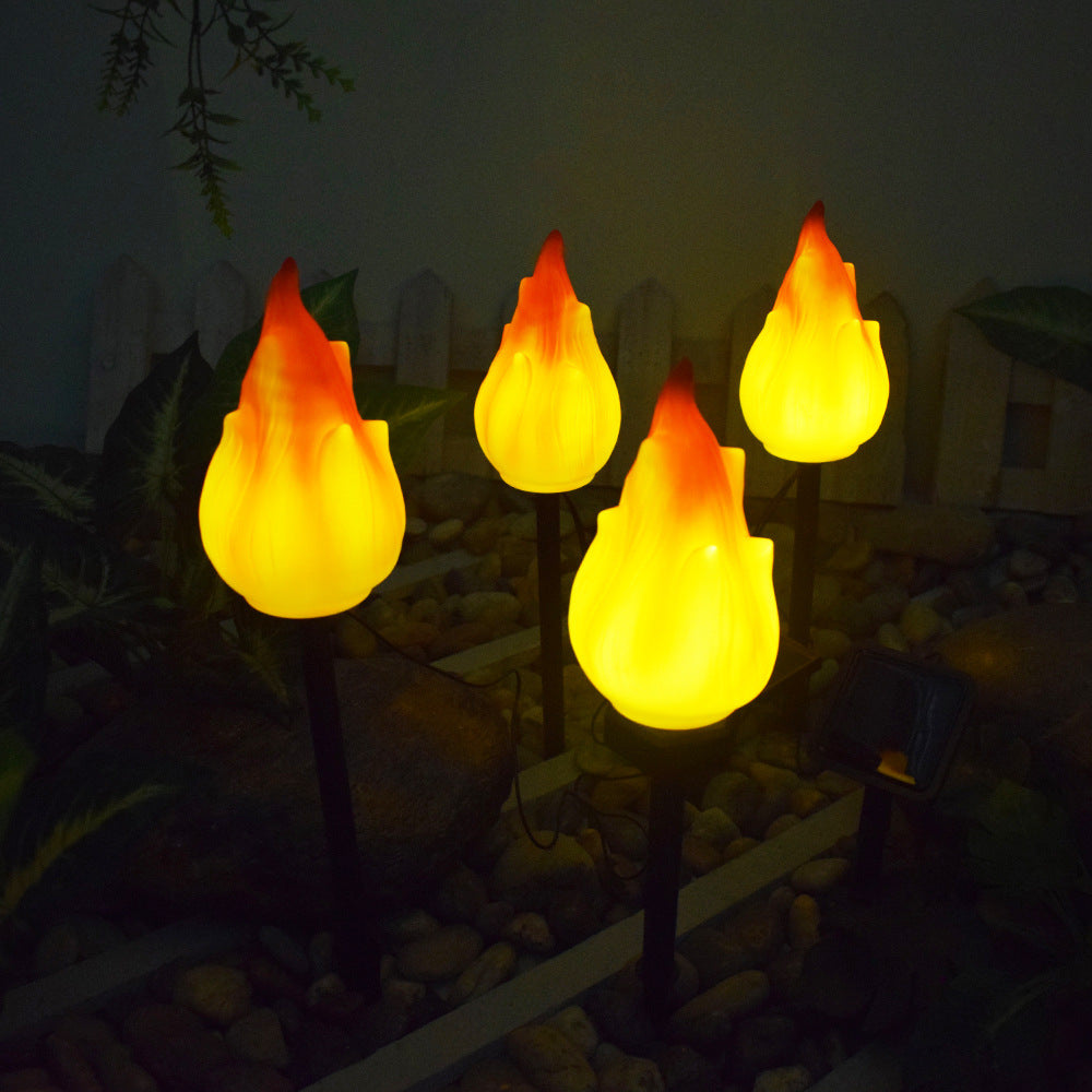 Décoration de cour pour lampe à flamme solaire de simulation