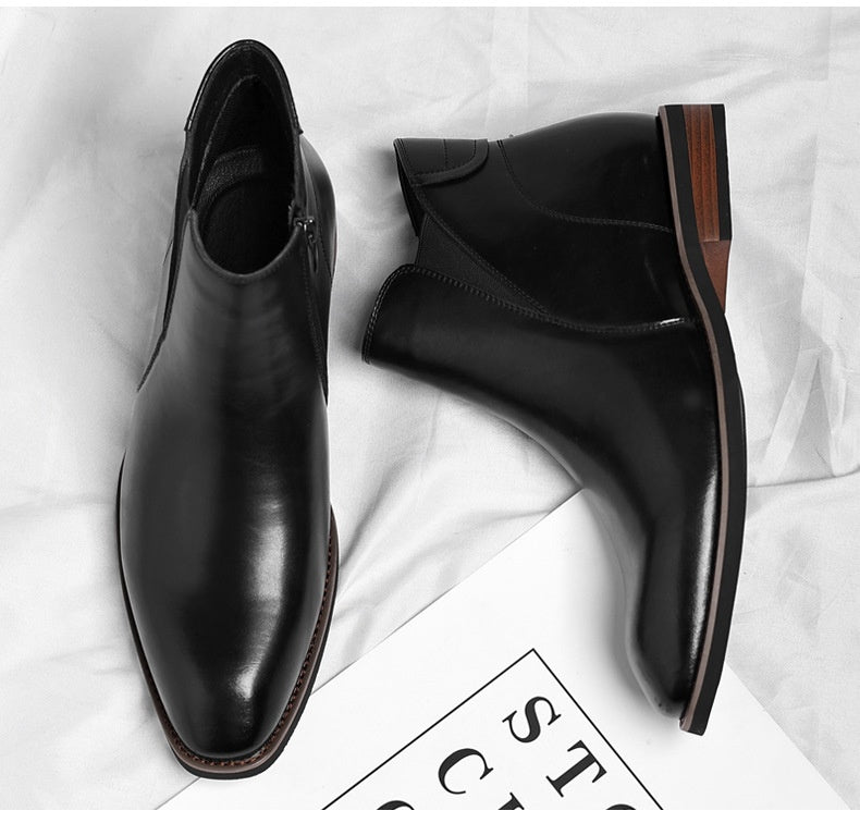Bottes en cuir court Retro haut de gamme pour hommes
