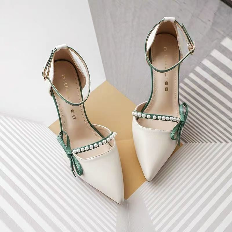Femmes Été Confortable Versatile Une Sangle Nichée Pompes Français Stiletto Talons de bride