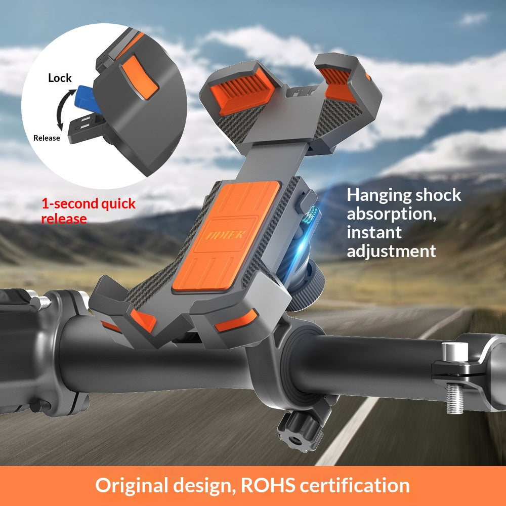Bicycle Phone Mount with Airbag Silicone Shock Absorption and Quick Release Feature