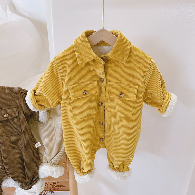 Maillot de saut en velours de bébé en coton couleur pure