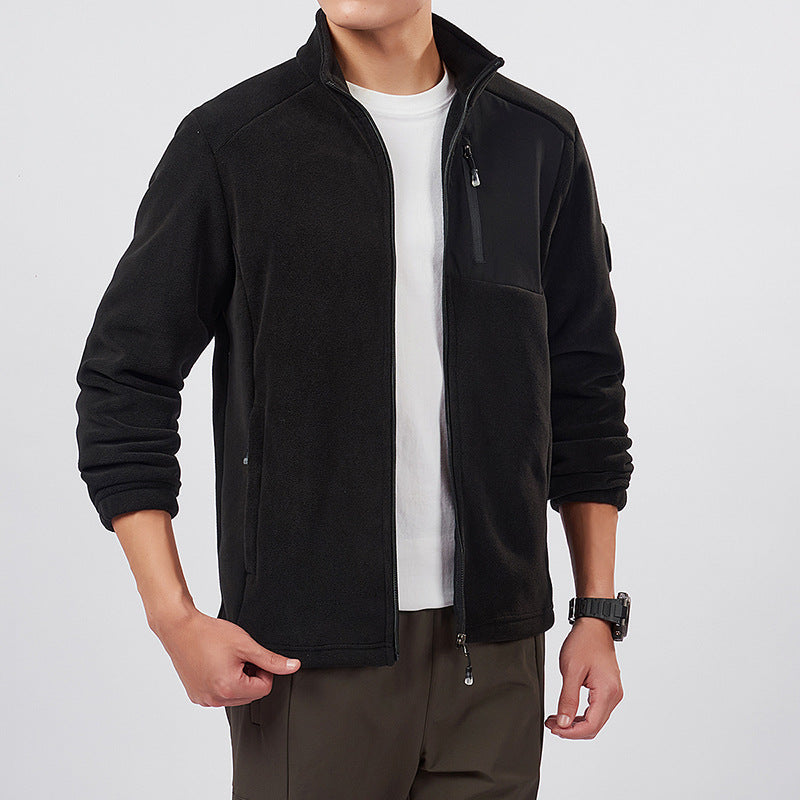 Veste polaire du couple avec un collier debout