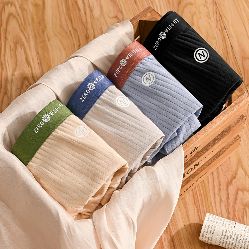 Sous-vêtements pour hommes en coton purifié rayé Couleur contrastante de la taille moyenne