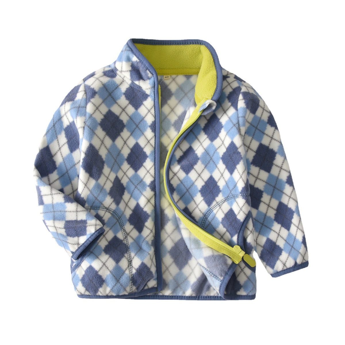 Veste polaire polaire pour garçons Diamond Print Zip Top
