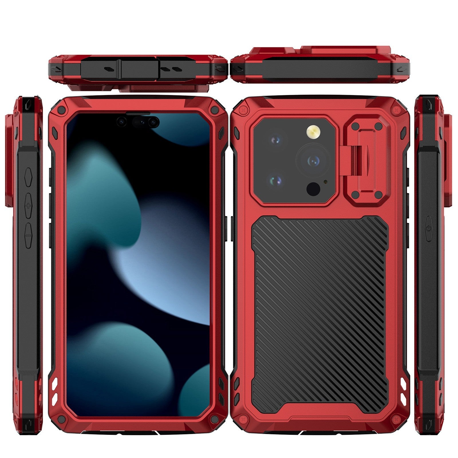 Boîtier de téléphone Silver Shield avec une protection et un support magnétiques complets