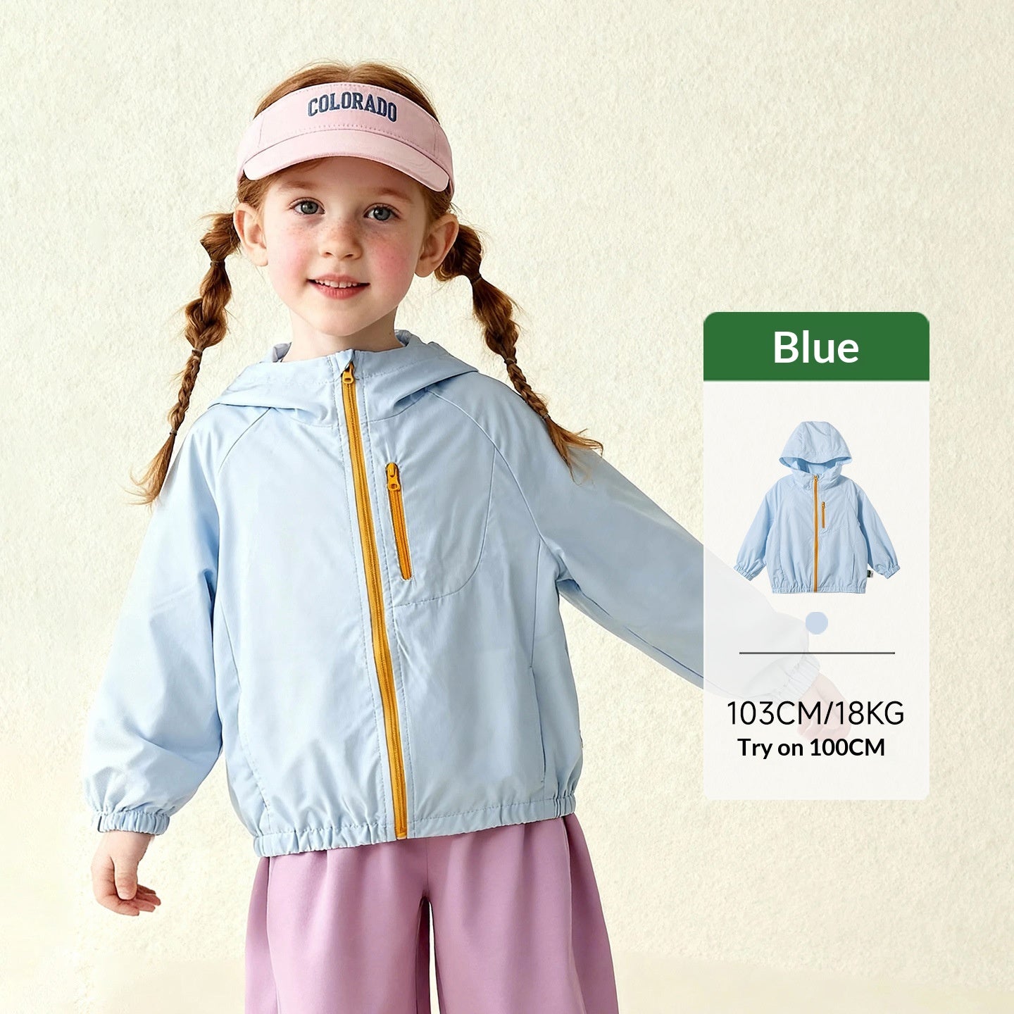 Veste à capuche décontractée pour enfants avec fermetures à glissières contrastées