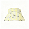 Chapeau de soleil à carreaux jaunes Polka Dot Puppy Print - Style japonais