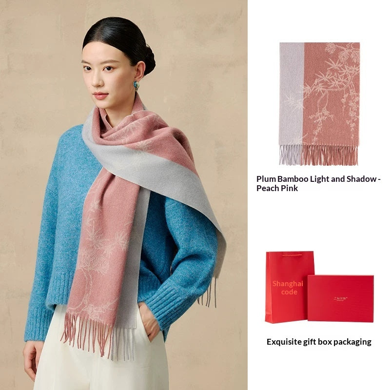 Femmes Merino Laine Jacquard Épaisseur haut de gamme Col d'hiver chaud