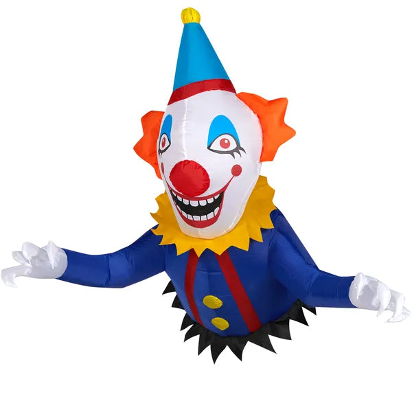 3.3 FT Clown gonflable d'Halloween brisé de la fenêtre décorations extérieures