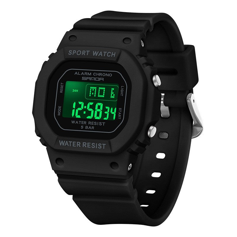 Montre électronique carrée Créativité colorée pour les étudiants masculins et féminins