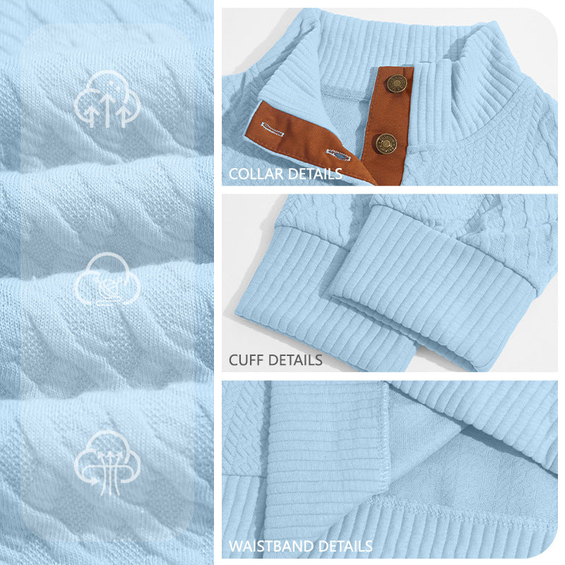 Homme Jacquard Col rond Chandail à manches longues