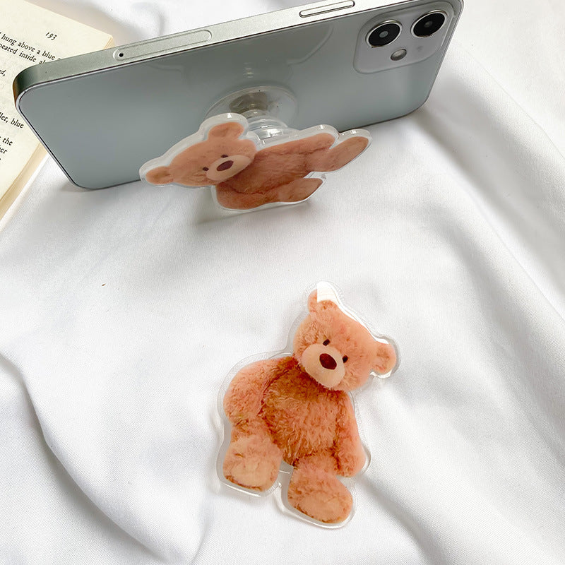 Cute Bear Niche Ring Buckle Mobile Phone Holder