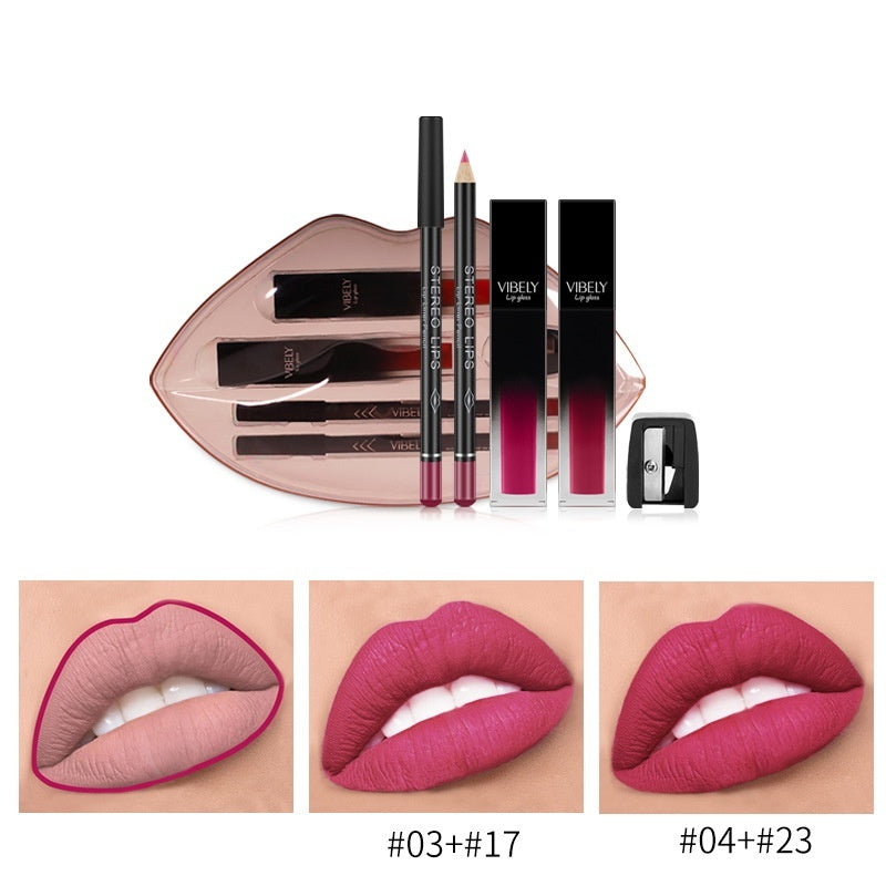 Linge de lèvre nu mat et lip Gloss Set