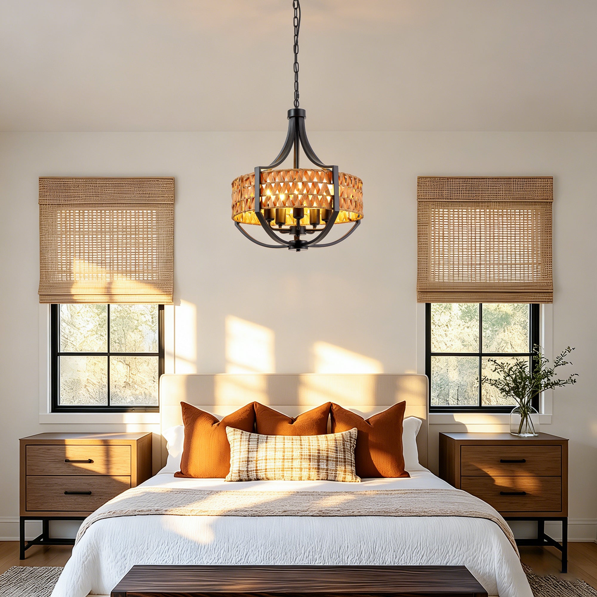 19.7" Rattan Chandelier
