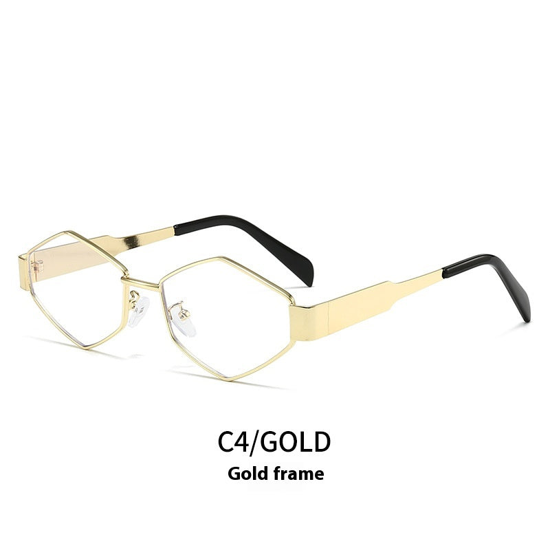 Cool Square Mode Polygon Rhombus Lunettes de soleil en métal